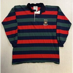VTG University Of Oxford School Issued Crest Long Sleeve Rugby Polo Shirt 2XL